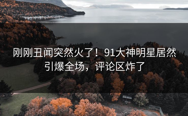 刚刚丑闻突然火了！91大神明星居然引爆全场，评论区炸了