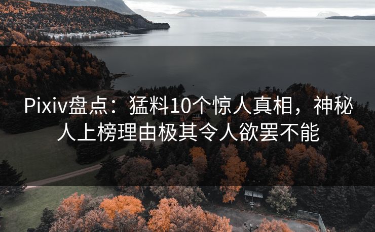 Pixiv盘点：猛料10个惊人真相，神秘人上榜理由极其令人欲罢不能